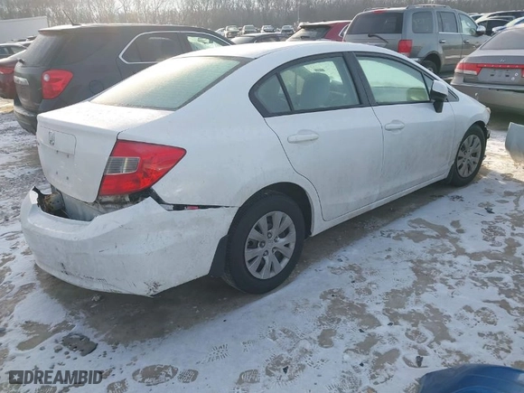 2012 Honda Civic Sdn LX with VIN 2HGFB2F57CH563745, listed as a IAAI auction lot 41387872 with 85,057 mi miles. Bid and sale history available at carsss.com. Image 4.
