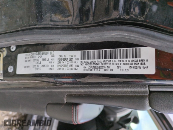 2014 Jeep Cherokee Trailhawk with VIN 1C4PJMBS1EW211570, listed as a Copart auction lot 51465845 with 156,320 mi miles and Salvage Title. Bid and sale history available at carsss.com. Image 12.