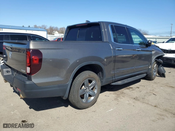 2021 Honda Ridgeline RTL-E with VIN 5FPYK3F70MB020640, listed as a Copart auction lot 48405105 with 67,647 mi miles and Salvage Title. Bid and sale history available at carsss.com. Image 3.