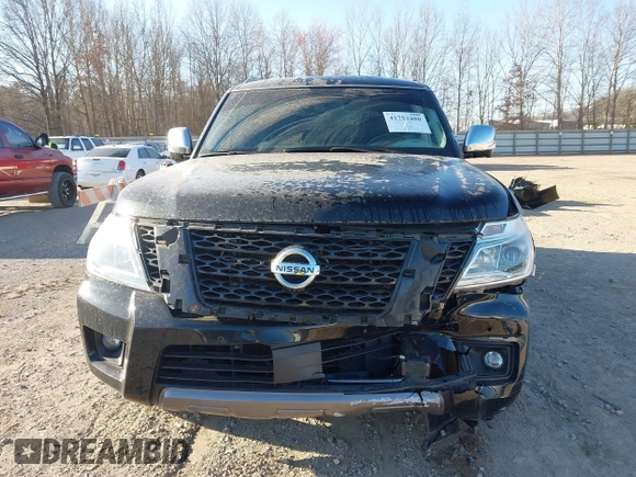 2019 Nissan Armada Platinum with VIN JN8AY2NE7K9758062, listed as a IAAI auction lot 41752480 with 122,252 mi miles. Bid and sale history available at carsss.com. Image 12.