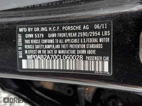 2012 Porsche Panamera S z VIN WP0AB2A70CL060028, wystawiony jako Copart lot #55643795 z przebiegiem 172 673 mil mil oraz Tytuł czysty. Historia ofert i sprzedaży dostępna na DreamBid. Obrazek 12.