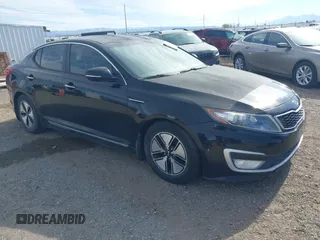 2012 Kia Optima Hybrid with VIN KNAGM4ADXC5018456, listed as a IAAI auction lot 42030994 with 1 mi miles. Bid and sale history available at carsss.com. Image 1.