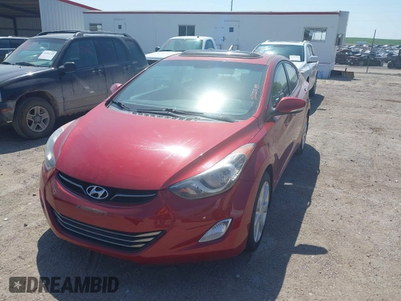 2012 Hyundai Elantra Limited with VIN KMHDH4AE8CU449009, listed as a IAAI auction lot 42228159 with 104,018 mi miles and . Bid and sale history available at DreamBid. Image 6.