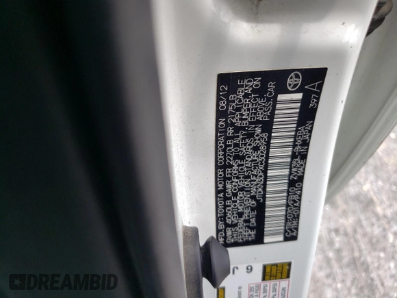 2012 Toyota Prius with VIN JTDKN3DPXC3028958, listed as a Copart auction lot 63860425 with 223,768 mi miles and Clean title. Bid and sale history available at DreamBid. Image 12.