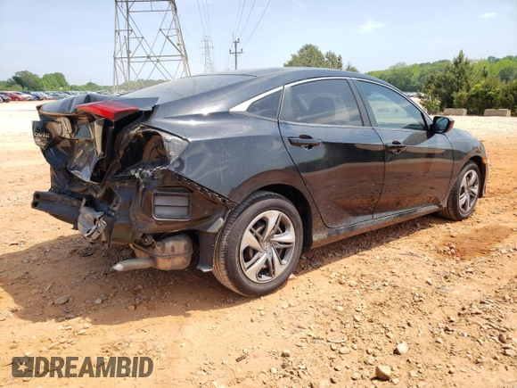 2019 Honda Civic LX with VIN 2HGFC2F61KH554009, listed as a Copart auction lot 55320525 with 63,176 mi miles and Salvage Title. Bid and sale history available at DreamBid. Image 3.