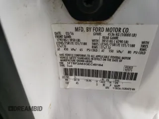 2016 Ford Super Duty F-250 SRW XL with VIN 1FTBF2A63GEC49184, listed as a Copart auction lot 78605503 with 0 mi miles and Salvage Title. Bid and sale history available at carsss.com. Image 12.