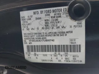 2007 Ford Explorer XLT with VIN 1FMEU63E17UB00742, listed as a IAAI auction lot 41436862 with 316,713 mi miles. Bid and sale history available at carsss.com. Image 9.