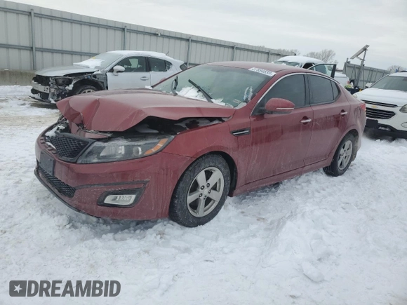 2015 Kia Optima LX with VIN 5XXGM4A71FG357958, listed as a Copart auction lot 87884555 with 51,022 mi miles and Salvage Title. Bid and sale history available at carsss.com. Image 1.
