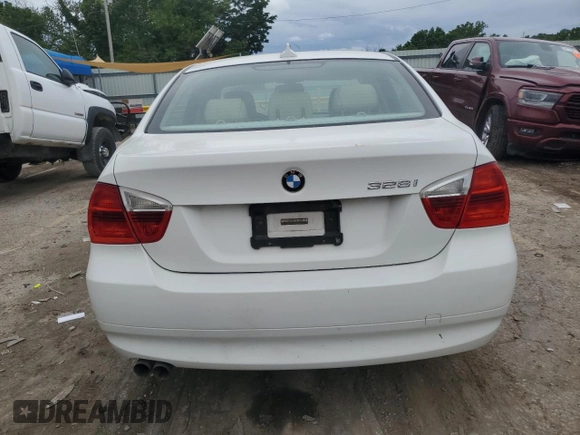 2007 BMW 3 Series 328i with VIN WBAVA37577NL15653, listed as a Copart auction lot 58705125 with 189,255 mi miles and Salvage title. Bid and sale history available at DreamBid. Image 6.