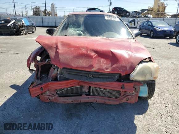 1998 Honda Civic CX with VIN 2HGEJ6420WH107167, listed as a Copart auction lot 46697095 with 64,087 mi miles and Salvage Title. Bid and sale history available at DreamBid. Image 5.