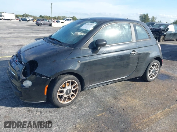 2013 FIAT 500 Pop with VIN 3C3CFFAR1DT674201, listed as a IAAI auction lot 41057297 with 108,297 mi miles. Bid and sale history available at carsss.com. Image 2.