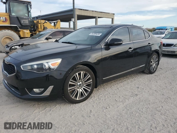 2014 Kia Cadenza Premium with VIN KNALN4D77E5138607, listed as a Copart auction lot 84389434 with 124,985 mi miles and Salvage Title. Bid and sale history available at carsss.com. Image 1.