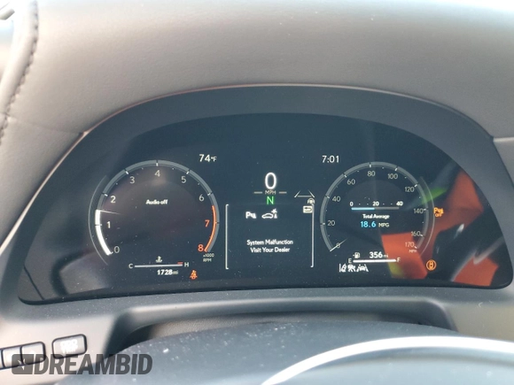 2024 Lexus LS 500 with VIN JTHD51GF5R5012520, listed as a Copart auction lot 49307425 with 1,728 mi miles and Salvage title. Bid and sale history available at DreamBid. Image 9.