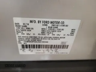 2018 Ford Explorer Limited z VIN 1FM5K8F84JGC38546, wystawiony jako Copart lot #57719485 z przebiegiem 43 391 mil mil oraz Szkoda całkowita • Salvage title. Historia ofert i sprzedaży dostępna na DreamBid. Obrazek 14.