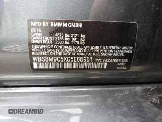 2016 BMW M3 with VIN WBS8M9C5XG5E68961, listed as a Copart auction lot 79859313 with 65,345 mi miles. Bid and sale history available at carsss.com. Image 12.