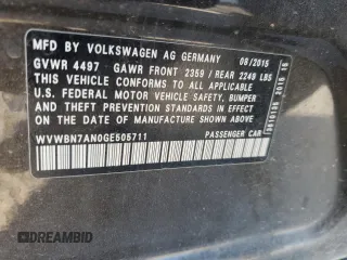 2016 Volkswagen CC Sport with VIN WVWBN7AN0GE505711, listed as a Copart auction lot 79706204 with 105,552 mi miles and Clean Title. Bid and sale history available at DreamBid. Image 14.