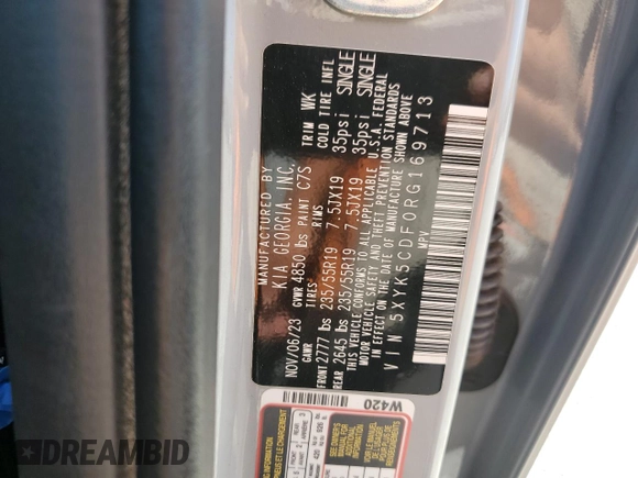 2024 Kia Sportage SX-Prestige with VIN 5XYK5CDF0RG169713, listed as a Copart auction lot 58149335 with 19,731 mi miles and Salvage title. Bid and sale history available at DreamBid. Image 13.