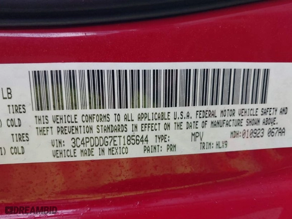 2014 Dodge Journey Limited with VIN 3C4PDDDG7ET185644, listed as a IAAI auction lot 41478679 with 174,195 mi miles. Bid and sale history available at carsss.com. Image 9.