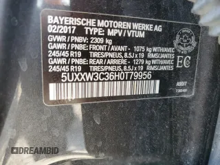 2017 BMW X4 xDrive28i with VIN 5UXXW3C36H0T79956, listed as a Copart auction lot 50156445 with 100,226 mi miles and Salvage title. Bid and sale history available at DreamBid. Image 13.