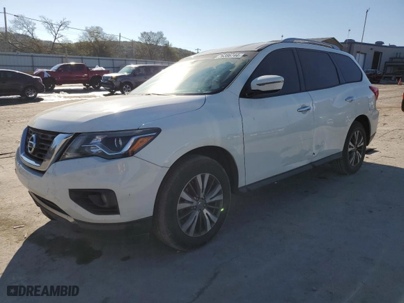 2017 Nissan Pathfinder SV with VIN 5N1DR2MN2HC664301, listed as a Copart auction lot 76386744 with 203,118 mi miles and Salvage Title. Bid and sale history available at carsss.com. Image 1.