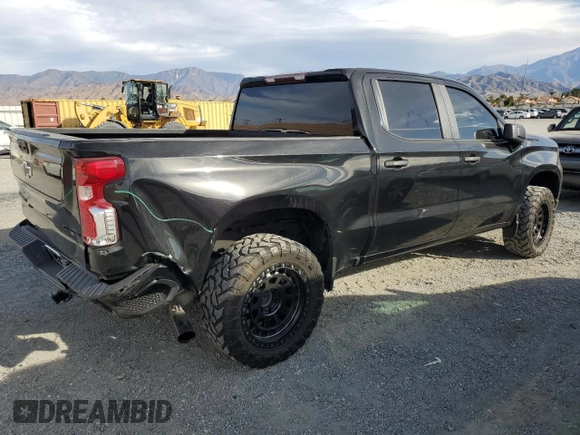 2022 Chevrolet Silverado 1500 Custom with VIN 3GCPABEKXNG501062, listed as a Copart auction lot 86687894 with 37,879 mi miles and Salvage Title. Bid and sale history available at DreamBid. Image 3.