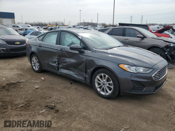2020 Ford Fusion SE with VIN 3FA6P0HD7LR227693, listed as a Copart auction lot 52844465 with 53,361 mi miles and Salvage Title. Bid and sale history available at DreamBid. Image 4.