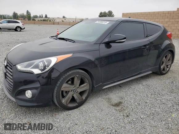 2015 Hyundai Veloster Turbo with VIN KMHTC6AE5FU244015, listed as a Copart auction lot 54088315 with 122,814 mi miles and Salvage Title. Bid and sale history available at carsss.com. Image 1.