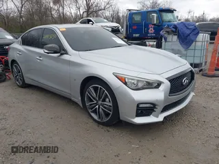 2014 Infiniti Q50 Sport with VIN JN1BV7AR2EM706535, listed as a IAAI auction lot 41919050 with 129,739 mi miles and . Bid and sale history available at carsss.com. Image 1.