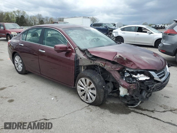 2013 Honda Accord Sdn EX-L with VIN 1HGCR2F82DA241300, listed as a Copart auction lot 51380305 with 239,284 mi miles and Salvage Title. Bid and sale history available at carsss.com. Image 4.