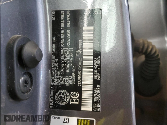 2020 Lexus RX 350 z VIN 2T2JZMDA5LC238632, wystawiony jako Copart lot #45383455 z przebiegiem 68 746 mil mil oraz Szkoda całkowita • Salvage title. Historia ofert i sprzedaży dostępna na DreamBid. Obrazek 14.