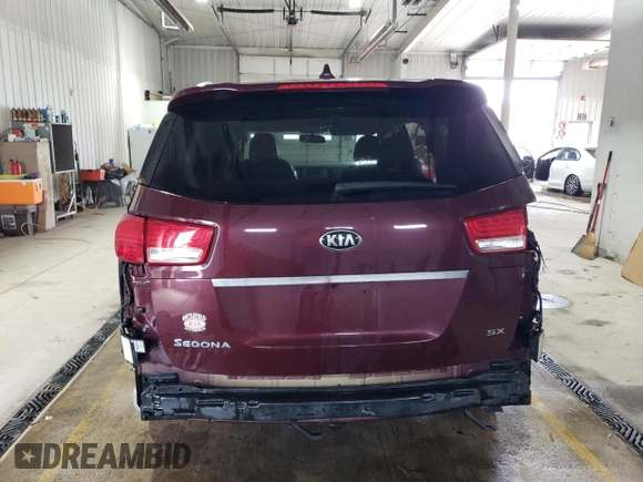 2016 Kia Sedona SX with VIN KNDMC5C10G6155746, listed as a Copart auction lot 51518415 with 181,030 mi miles and Salvage Title. Bid and sale history available at carsss.com. Image 6.