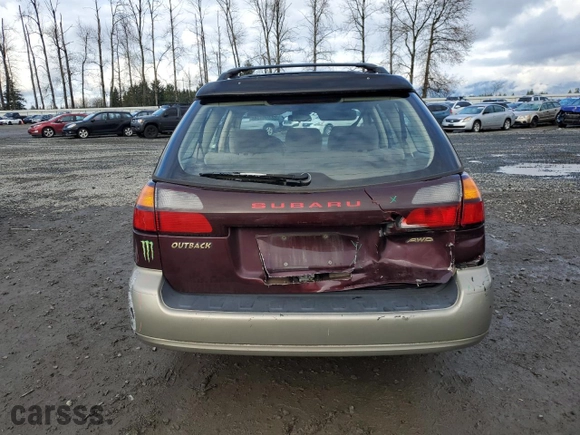 2000 Subaru Legacy Wagon Outback w/GB Equip with VIN 4S3BH6751Y7671900, listed as a Copart auction lot 82354434 with 236,220 mi miles and Salvage Title. Bid and sale history available at carsss.com. Image 6.