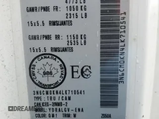 2020 Nissan NV200 S z VIN 3N6CM0KN4LK710541, wystawiony jako Copart lot #51330025 z przebiegiem Nie podano mil oraz Nie do naprawy • Non repairable. Historia ofert i sprzedaży dostępna na DreamBid. Obrazek 13.