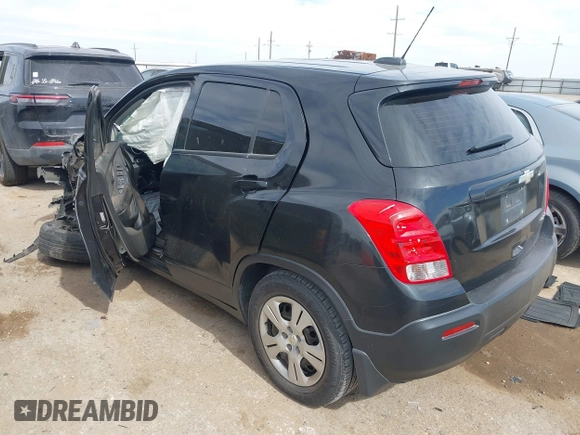 2016 Chevrolet Trax LS with VIN KL7CJKSB9GB571891, listed as a IAAI auction lot 41578788 with 102,239 mi miles. Bid and sale history available at carsss.com. Image 3.