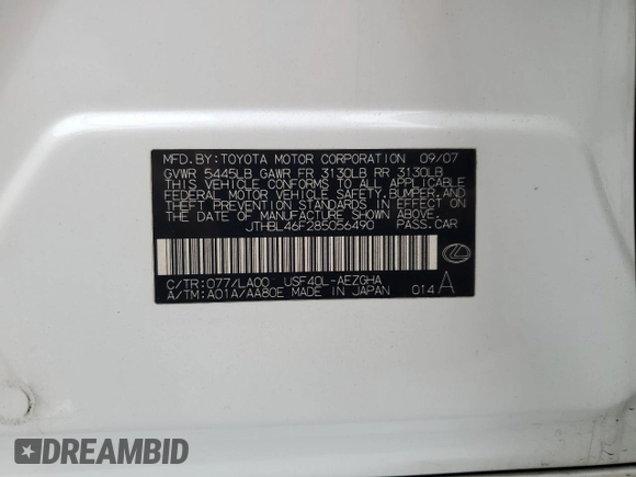 2008 Lexus LS 460 z VIN JTHBL46F285056490, wystawiony jako Copart lot #60753435 z przebiegiem 136 697 mil mil oraz Czysty tytuł • Clean title. Historia ofert i sprzedaży dostępna na DreamBid. Obrazek 12.