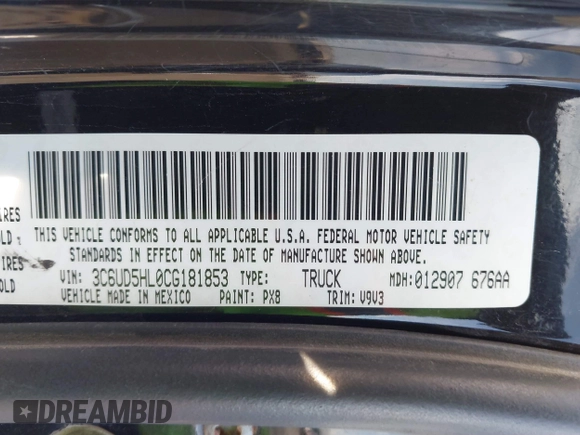 2012 Ram 2500 ST z VIN 3C6UD5HL0CG181853, wystawiony jako IAAI lot #41603748 z przebiegiem Nie podano mil oraz . Historia ofert i sprzedaży dostępna na DreamBid. Obrazek 9.