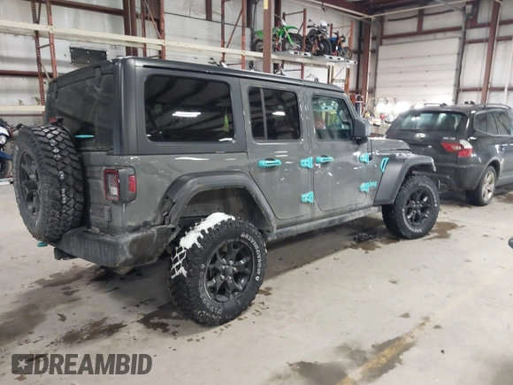 2021 Jeep Wrangler Unlimited Sport S with VIN 1C4HJXDN9MW819753, listed as a IAAI auction lot 41415569 with 43,263 mi miles and . Bid and sale history available at DreamBid. Image 4.