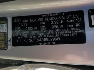 2021 Kia Forte LXS with VIN 3KPF24AD4ME329049, listed as a Copart auction lot 88162765 with 96,067 mi miles and Salvage Title. Bid and sale history available at DreamBid. Image 14.