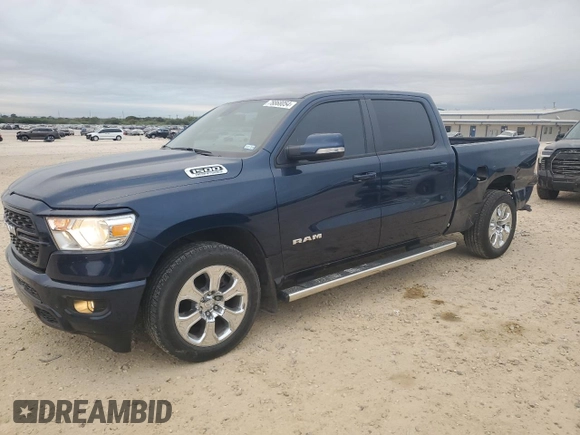 2022 Ram 1500 Big Horn with VIN 1C6RREMT0NN475485, listed as a Copart auction lot 78868054 with 52,306 mi miles and Salvage Title. Bid and sale history available at carsss.com. Image 1.