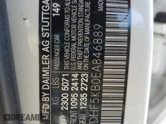 2014 Mercedes-Benz E 350 Sport with VIN WDDHF5KB0EA846889, listed as a Copart auction lot 56346475 with 110,930 mi miles and Salvage title. Bid and sale history available at DreamBid. Image 12.