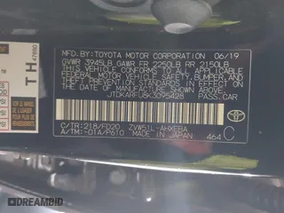 2019 Toyota Prius L Eco with VIN JTDKARFU8K3095428, listed as a IAAI auction lot 41804331 with 154,877 mi miles. Bid and sale history available at carsss.com. Image 9.