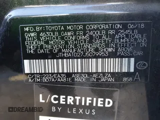 2018 Lexus IS with VIN JTHBA1D27J5079953, listed as a IAAI auction lot 41868864 with 101,950 mi miles. Bid and sale history available at carsss.com. Image 9.