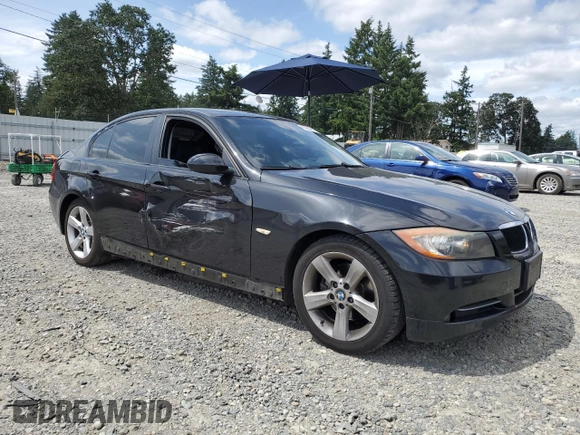 2008 BMW 3 Series 328xi with VIN WBAVC73588KP39496, listed as a Copart auction lot 62034915 with 128,368 mi miles and Salvage title. Bid and sale history available at DreamBid. Image 4.