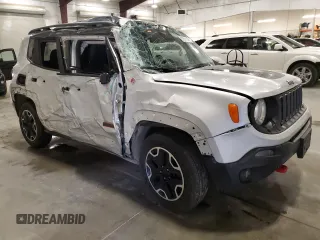 2017 Jeep Renegade Trailhawk with VIN ZACCJBCB2HPF93496, listed as a Copart auction lot 57511145 with 81,163 mi miles and Salvage title. Bid and sale history available at DreamBid. Image 4.