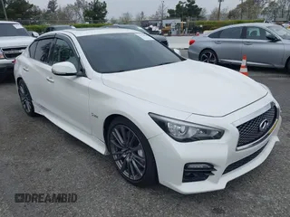 2017 Infiniti Q50 Red Sport 400 with VIN JN1FV7AP3HM850115, listed as a IAAI auction lot 41870868 with 83,587 mi miles. Bid and sale history available at carsss.com. Image 1.
