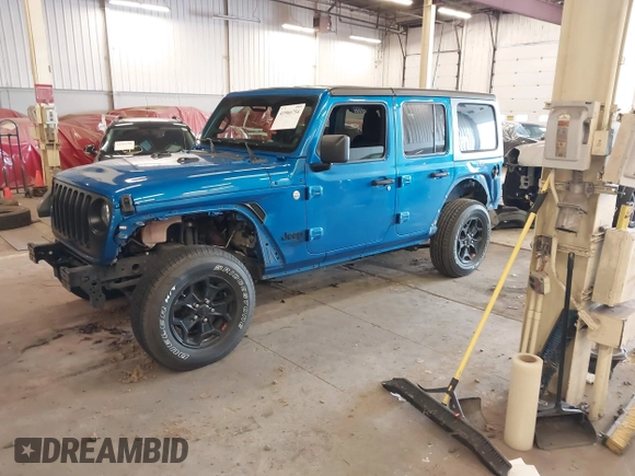 2021 Jeep Wrangler Unlimited Sport S with VIN 1C4HJXDG9MW797013, listed as a IAAI auction lot 41966754 with 53,583 mi miles. Bid and sale history available at carsss.com. Image 23.