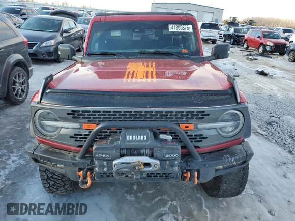 2021 Ford Bronco with VIN 1FMEE5DP9MLA92804, listed as a Copart auction lot 41805875 with 51,149 mi miles and Salvage Title. Bid and sale history available at DreamBid. Image 5.