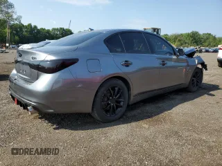 2019 Infiniti Q50 Luxe with VIN JN1EV7AR7KM557600, listed as a Copart auction lot 65713405 with 48,542 mi miles and Salvage title. Bid and sale history available at DreamBid. Image 3.
