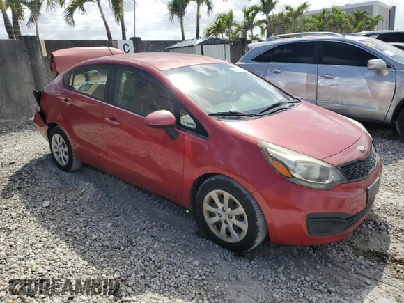 2015 Kia Rio LX with VIN KNADM4A37F6437017, listed as a Copart auction lot 50953015 with 95,341 mi miles and Salvage Title. Bid and sale history available at carsss.com. Image 4.