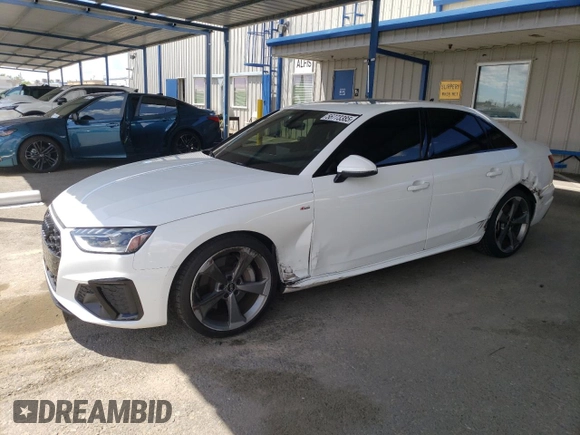 2021 Audi A4 S line Premium Plus z VIN WAUEAAF47MA040978, wystawiony jako Copart lot #56773385 z przebiegiem 32 604 mil mil oraz Szkoda całkowita • Salvage title. Historia ofert i sprzedaży dostępna na DreamBid. Obrazek 1.
